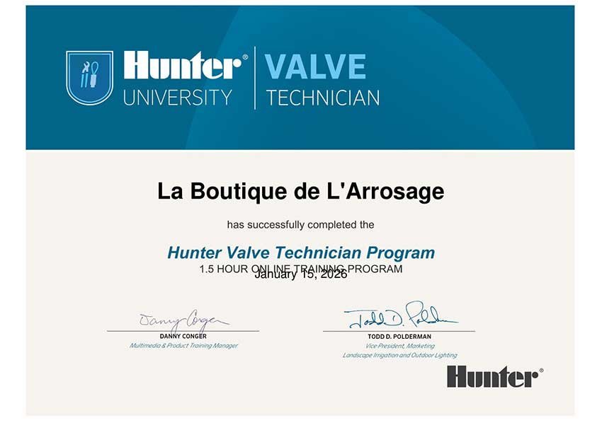 Hunter-Valve-Technician-Certificate-La-Boutique-de-L-Arrosage